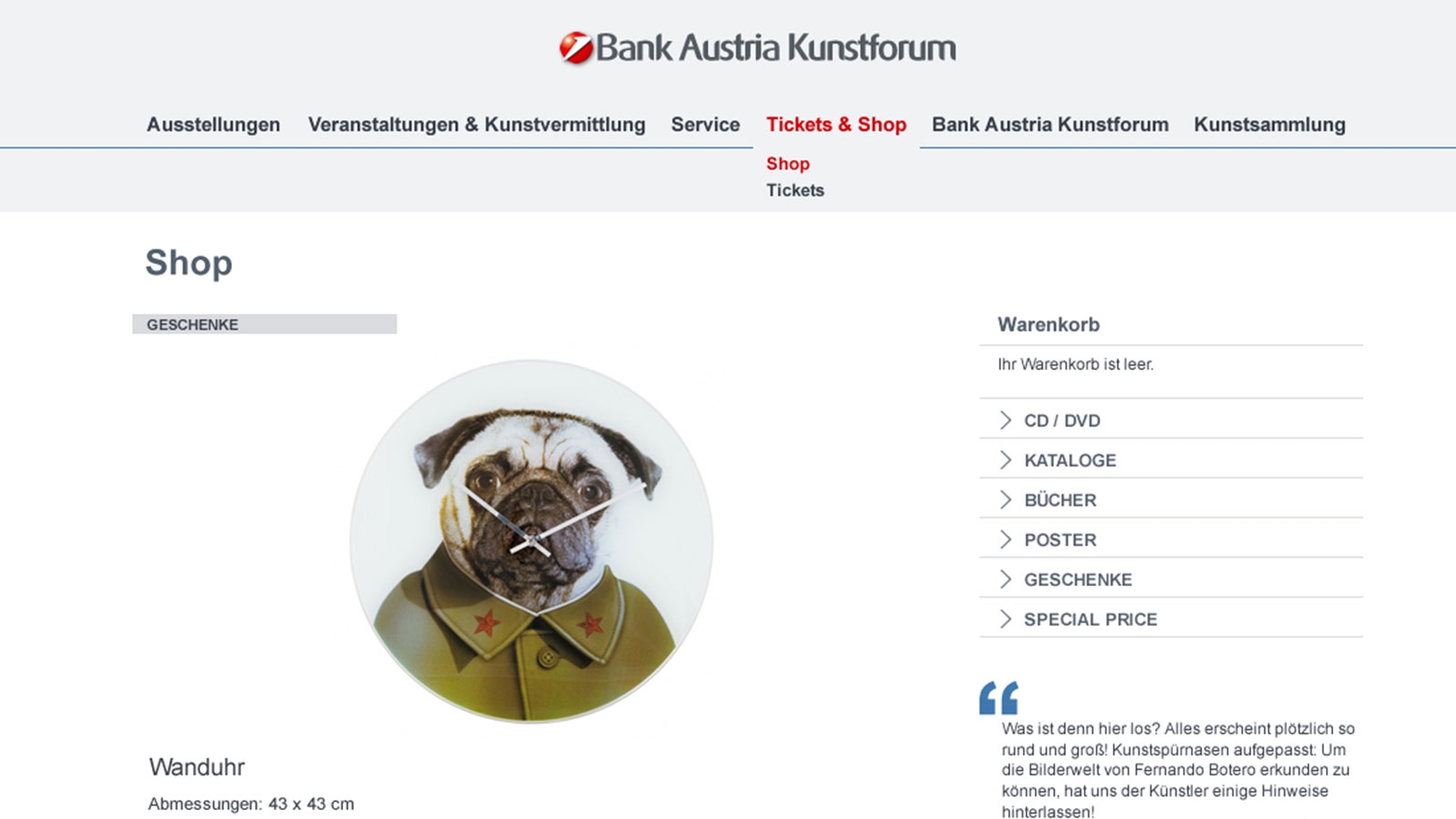 Bank Austria Kunstforum | bankaustria-kunstforum.at | 2012 (Screen Only 05) © echonet communication / Auftraggeber